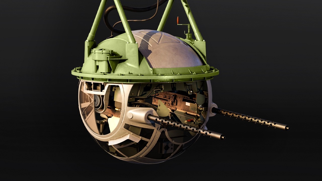 （带文本）B-17 球形炮塔内部