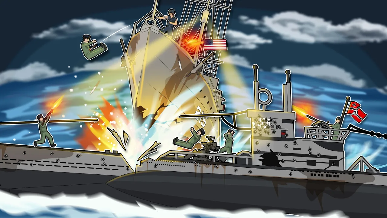 大海中央的拳击比赛