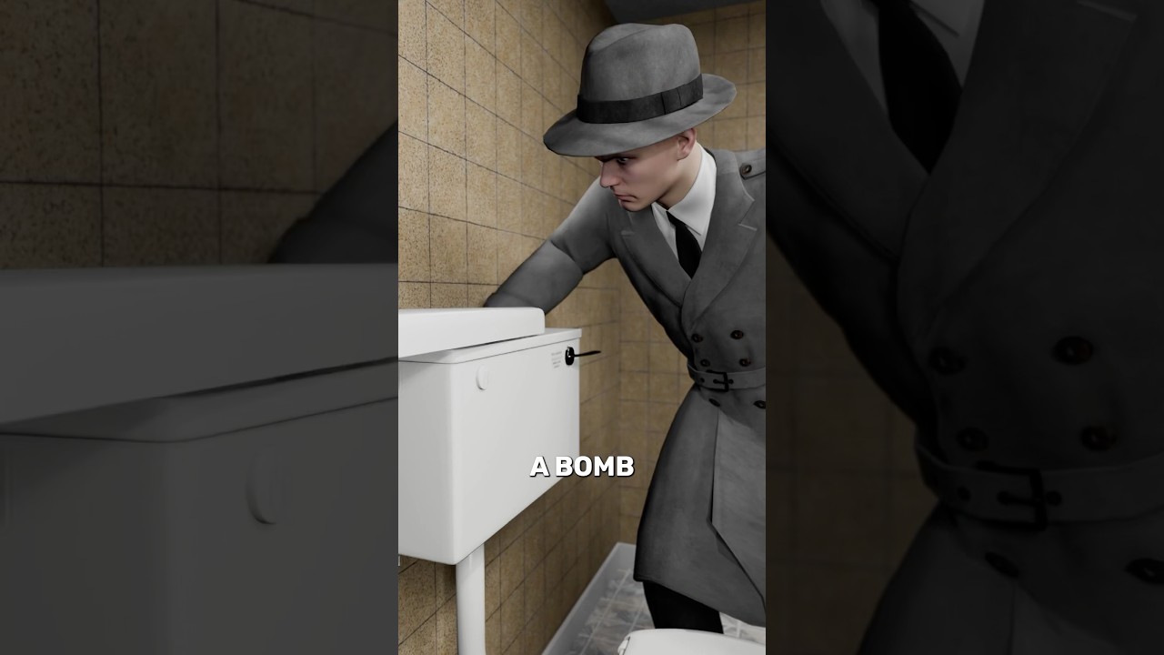 间谍在厕所里安放炸弹