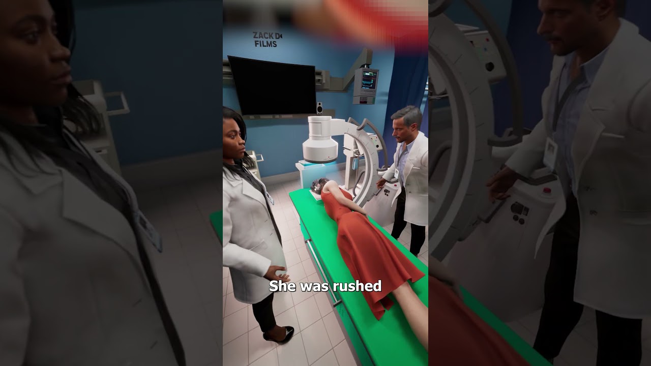 爪夹卡在她头里了