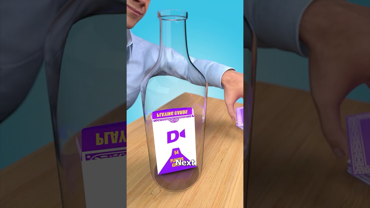 如何把一盒扑克牌装进瓶子里