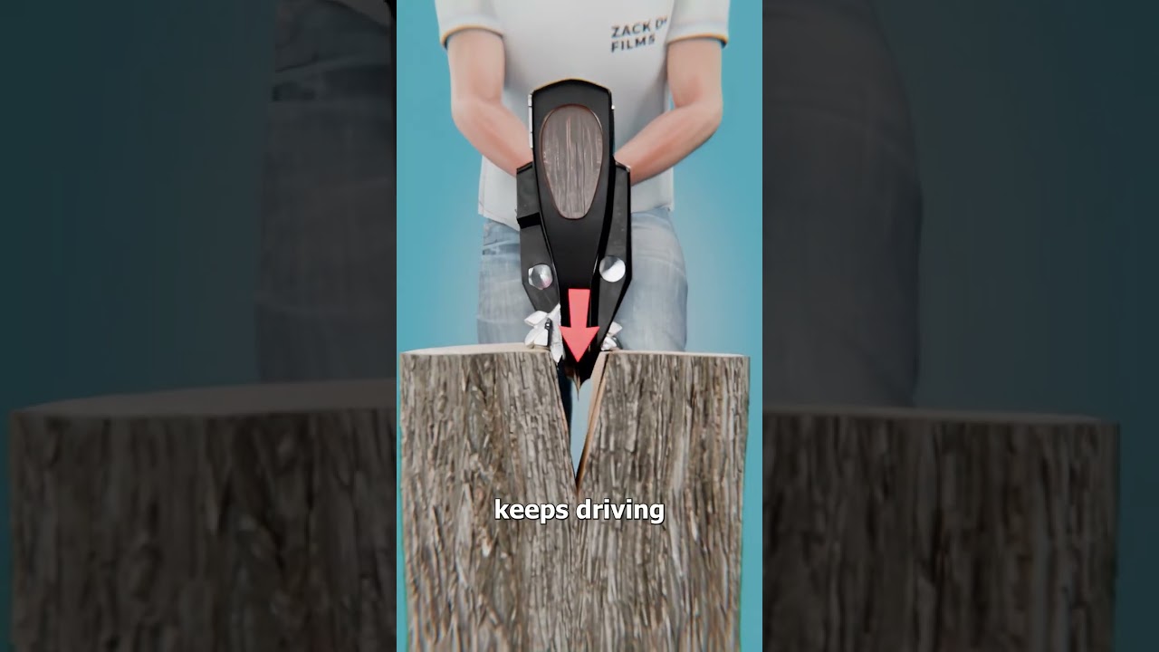 这把斧头是如何让木头裂开的