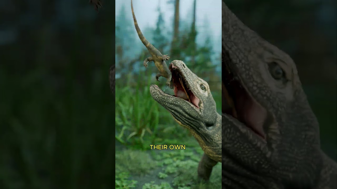 科莫多巨蜥逃离母亲