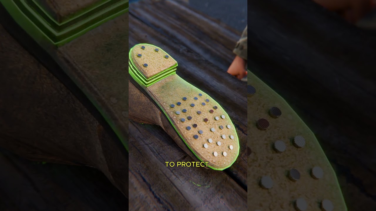 士兵们在靴子上钉金属钉-咕咕的工具箱